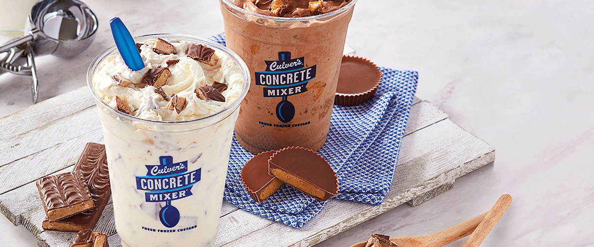 Two Culvers Concrete Mixers on a table